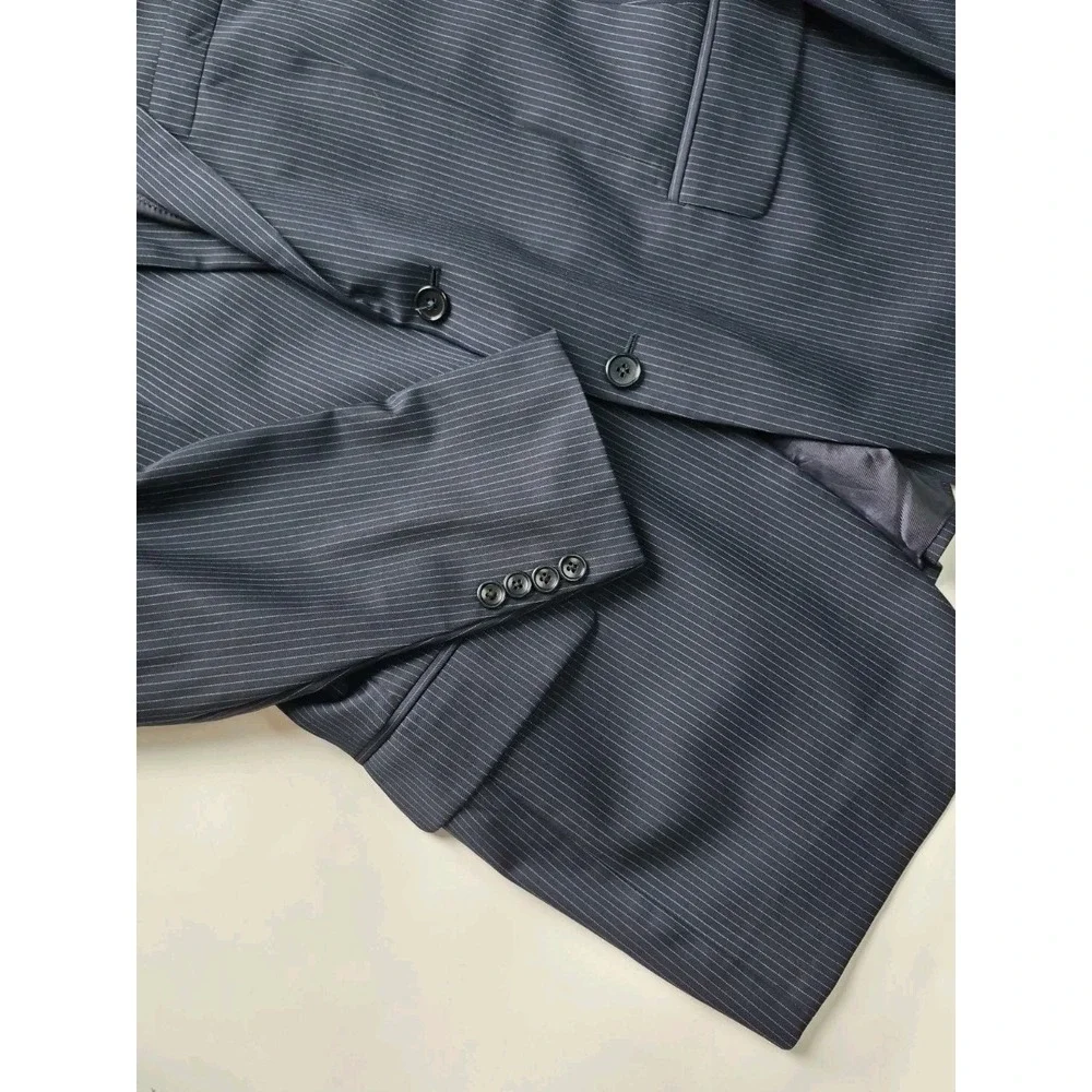Brooks Brothers 1818 Fitzgerald 41R Sport Coat Blue Stripe Wool Italy 2 Button